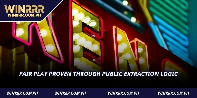 Fair play proven through public extraction logic