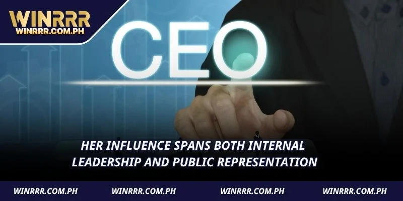 Her influence spans both internal leadership and public representation